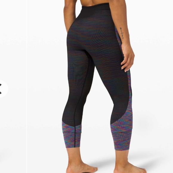 Lululemon Love Revealed Tight Black / Rainbow Size 10 - Picture 3 of 13